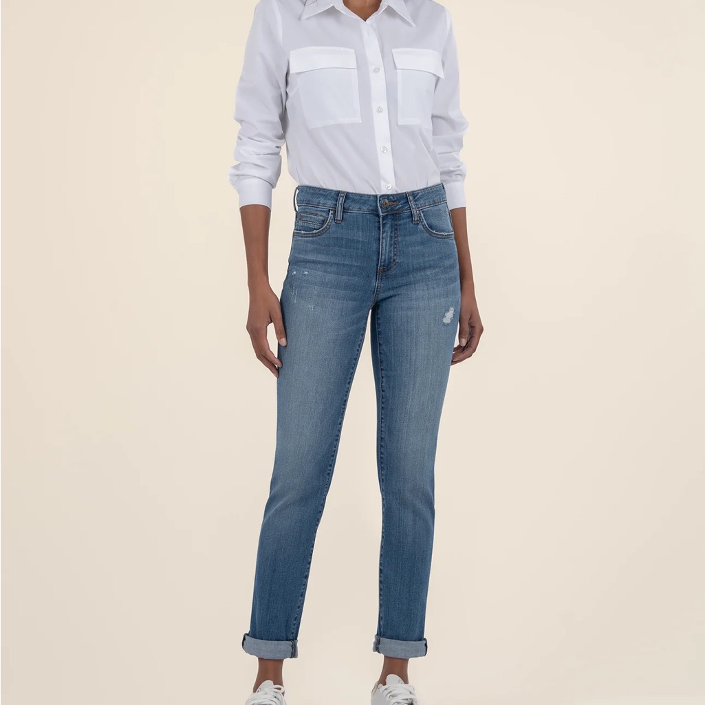 Guc Kut From The Kloth, Catherine Mid-Rise Boyfriend Jeans, Size 6
